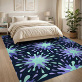 Purple Teal Splash Abstract Area Rug