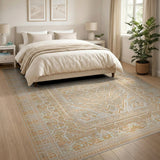 Beige Lattice Geometric Geometric Modern Area Rug