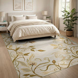Ivory Floral Vine Area Rug