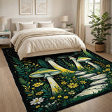 Enchanted Glowing Mushroom Forest Rug