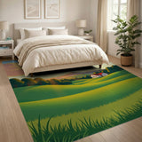 Rolling Hills Sunset Farmhouse Area Rug
