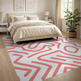 Pink Maze Geometric Area Rug