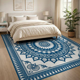 Navy Blue Mandala Area Rug