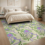 Pastel Floral Vine Area Rug
