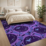 Purple Tribal Animal Silhouette Area Rug