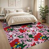 Vibrant Multi-Color Abstract Swirl Area Rug