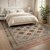 Cream Terracotta Geometric Southwestern Rug