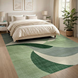 Abstract Green Geometric Area Rug