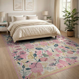 Blush Pink Floral Vintage No. 11 Area Rug