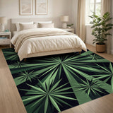 Radiant Green Starburst Geometric Area Rug