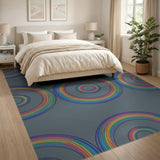 Multi-Color Concentric Circles Area Rug