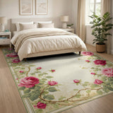 Rose Pink Vintage Pink Rose Floral Area Rug