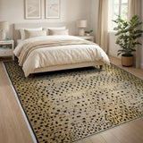 Gold Leopard Print Area Rug