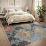 Grey Orange Geometric Southwestern Area Rug