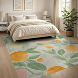 Watercolor Orange Fruit Pattern Area Rug
