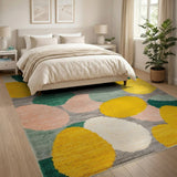 Vibrant Multi-Color Abstract Oval Area Rug