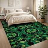 Geometric Modern Green Vibrant Green Geometric Modern Area Rug