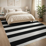 Bold Black White Striped No. 33 Area Rug