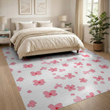 Scattered Pink Cherry Blossom Area Rug