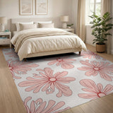 Blush Pink Floral Repeat Area Rug