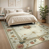 Floral Vintage Elegant Floral Vintage Cream Area Rug