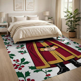 Festive Sinterklaas Bishop with Holly Border Rug
