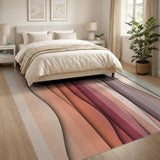 Wavy Layered Abstract Area Rug