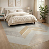 Geometric Modern Beige Zigzag Geometric Area Rug