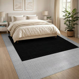 Black Grid Geometric Area Rug