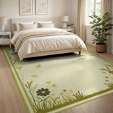 Whimsical Bunny Meadow Area Rug