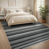 Bold Black White Striped No. 18 Area Rug