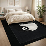Yin Yang Cat Black White Area Rug
