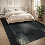 Black White Halftone Geometric Area Rug