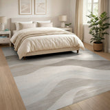 Ombre Wave Beige Area Rug