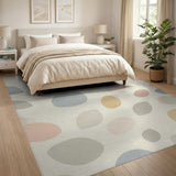 Beige Pebble Abstract Area Rug
