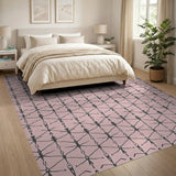 Pink Geometric Abstract Figure Area Rug