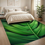 Green Lush Overlapping Green Leaves Area Rug