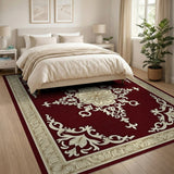 Elegant Red Floral Medallion Area Rug