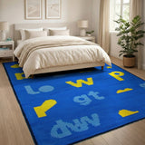 Retro Pixel Alphabet Kids Area Rug