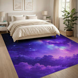Ethereal Purple Galaxy Nebula Area Rug