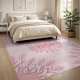 Floral Vintage Pink Blush Pink Mandala Floral Area Rug