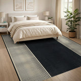 Black and White Black White Halftone Geometric Area Rug