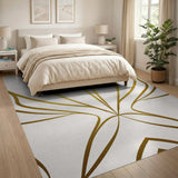 Shimmering Gold Geometric Area Rug
