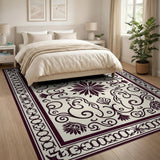 Ornate Burgundy Persian Area Rug