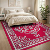 Elegant Red Persian Motif Area Rug