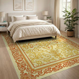 Opulent Gold Floral Ornate Area Rug
