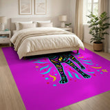 Neon Party Black Cat Area Rug