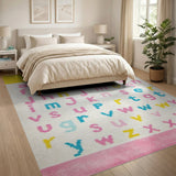 Vibrant Multi-Color Alphabet Kids Area Rug