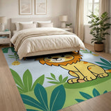 Cute Cartoon Lion Jungle Kids Area Rug