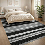 Bold Striped Geometric Modern Bold Black White Striped Area Rug